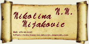 Nikolina Mijaković vizit kartica